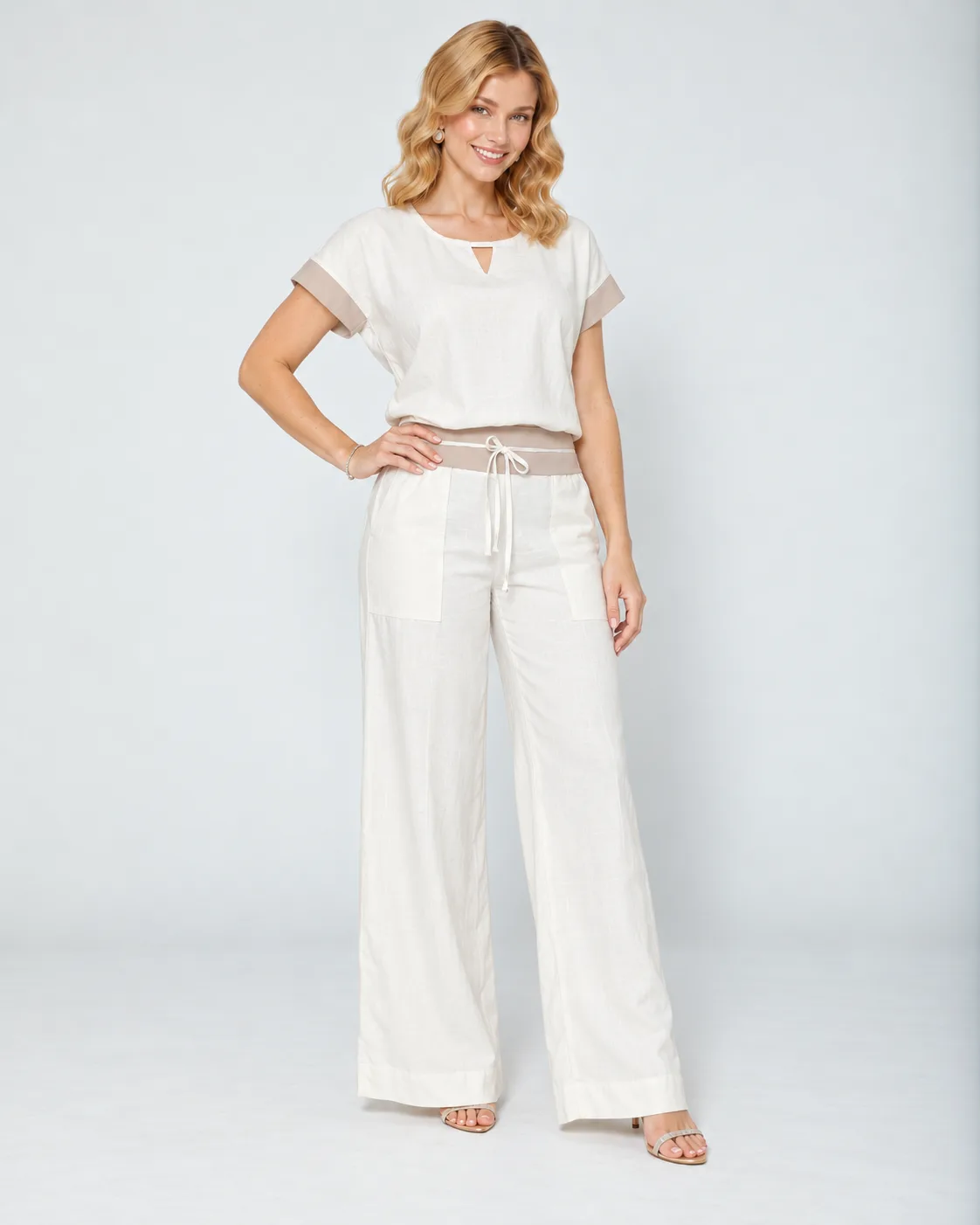 Set de blusa y pantalón palazzo